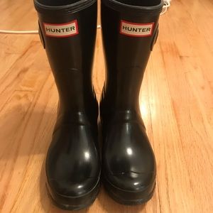 Classic Short Black Glossy Hunter Rain Boots